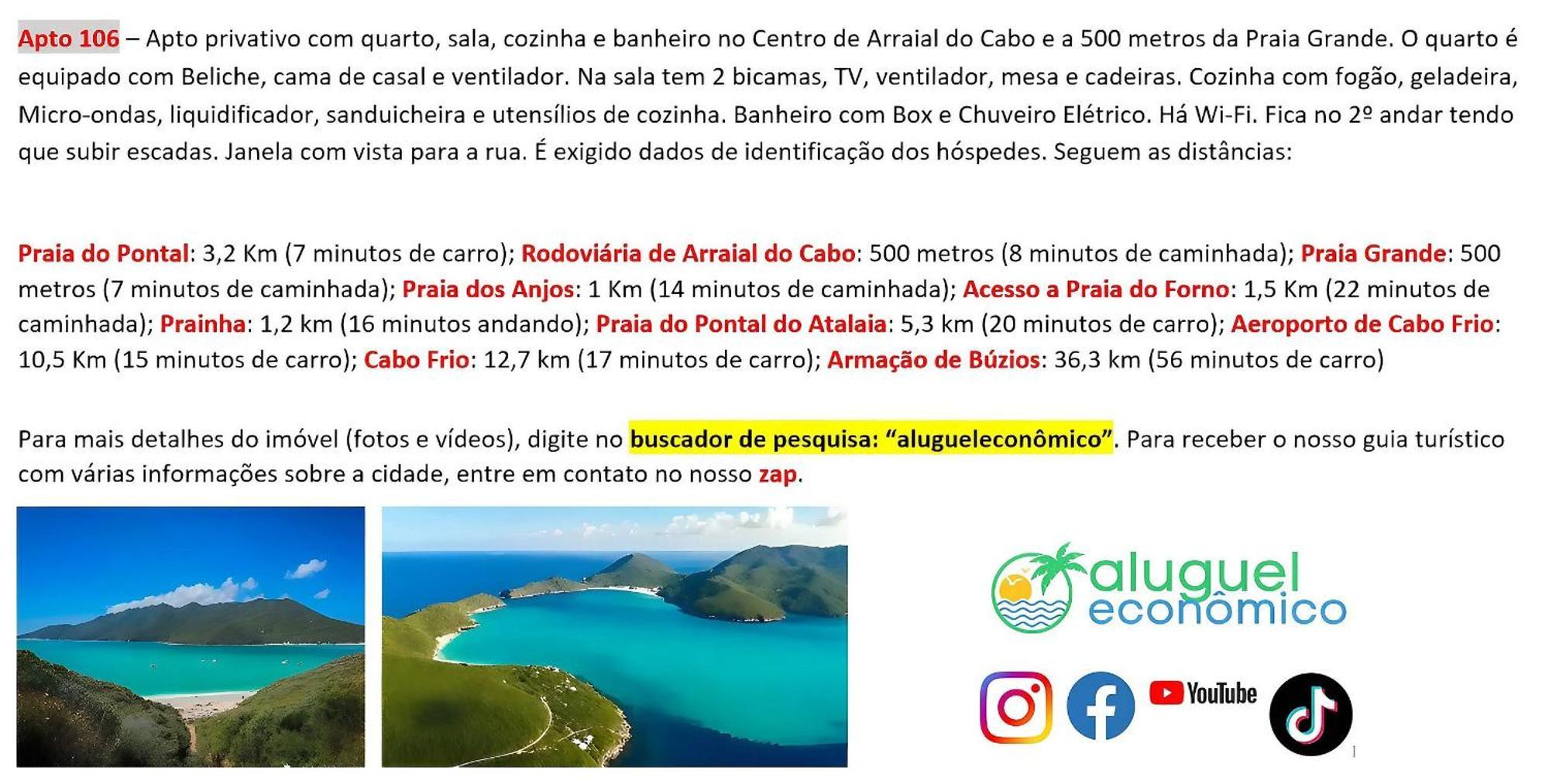 Arraial Do Cabo - Brisas Do Farol - Aluguel Economico Apartment Exterior photo