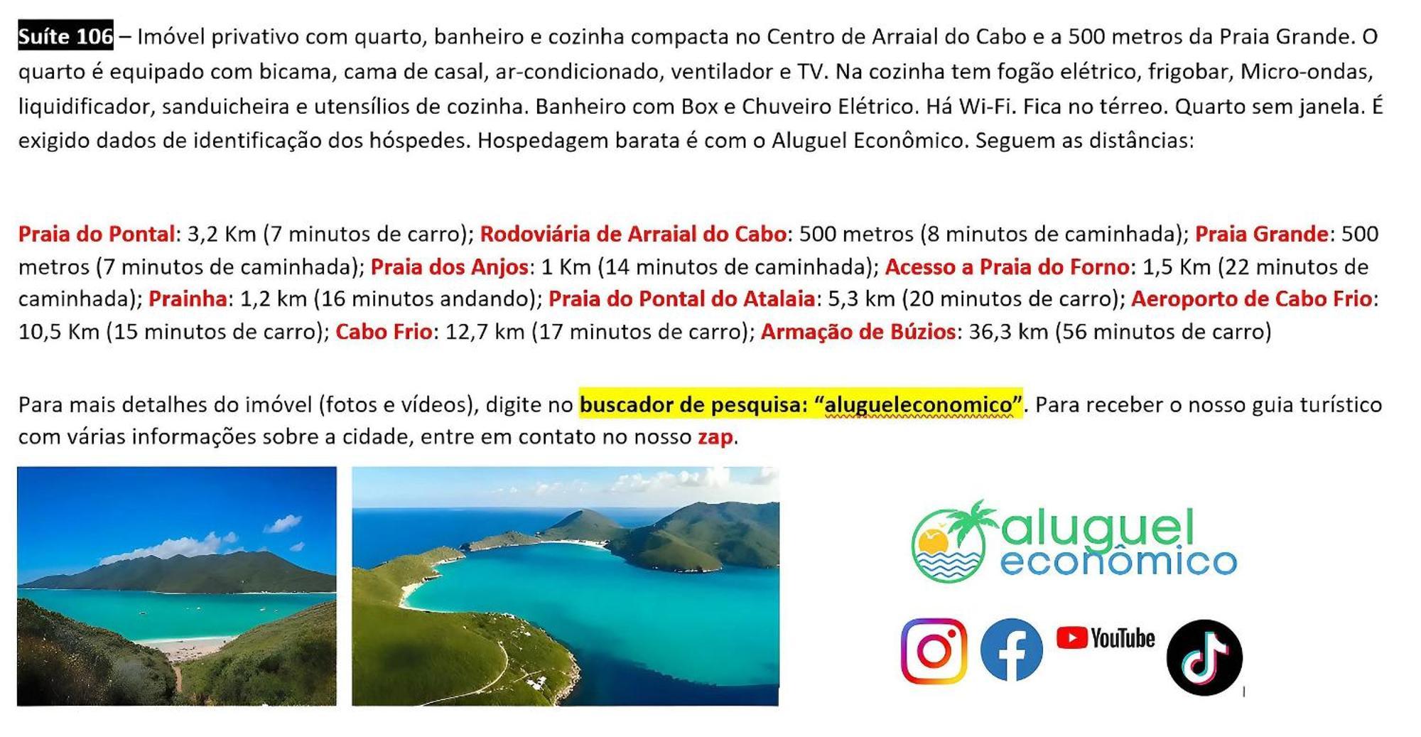 Arraial Do Cabo - Brisas Do Farol - Aluguel Economico Apartment Exterior photo