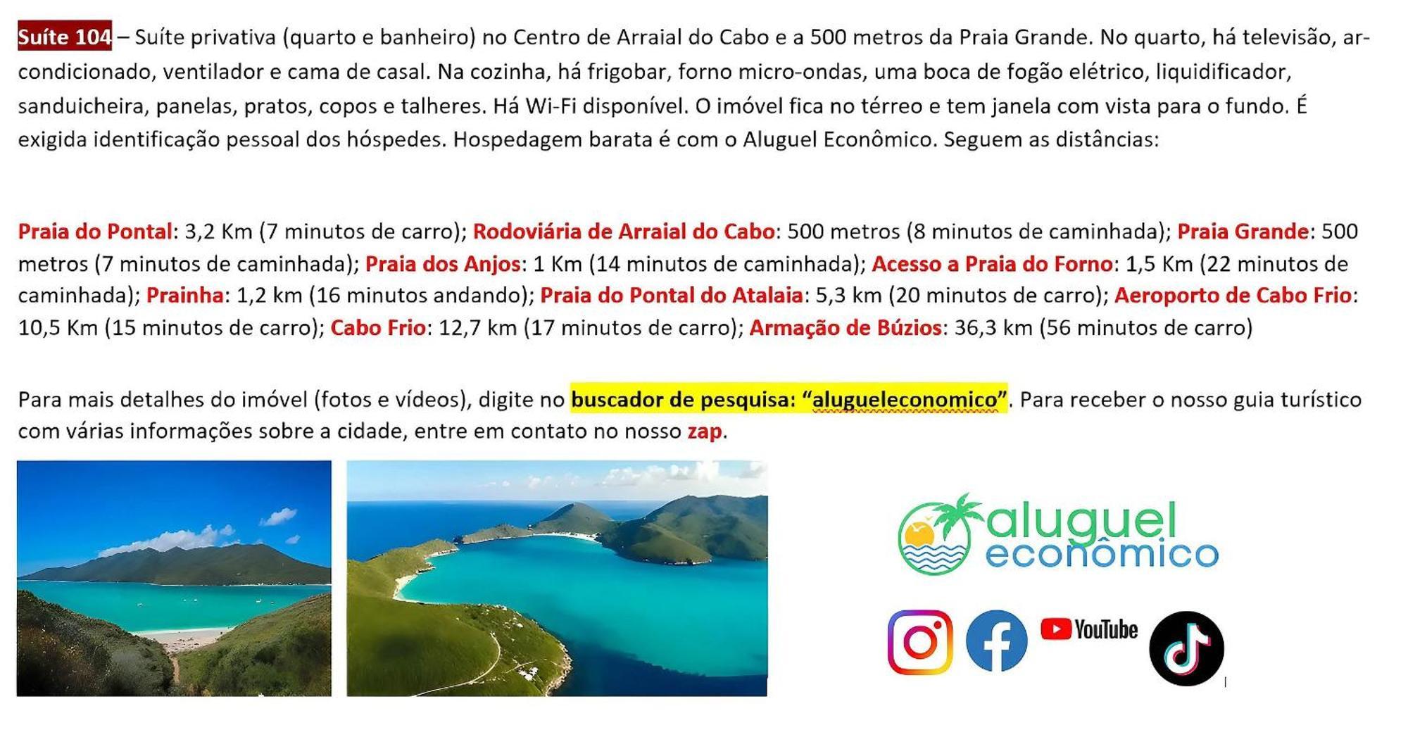 Arraial Do Cabo - Brisas Do Farol - Aluguel Economico Apartment Exterior photo